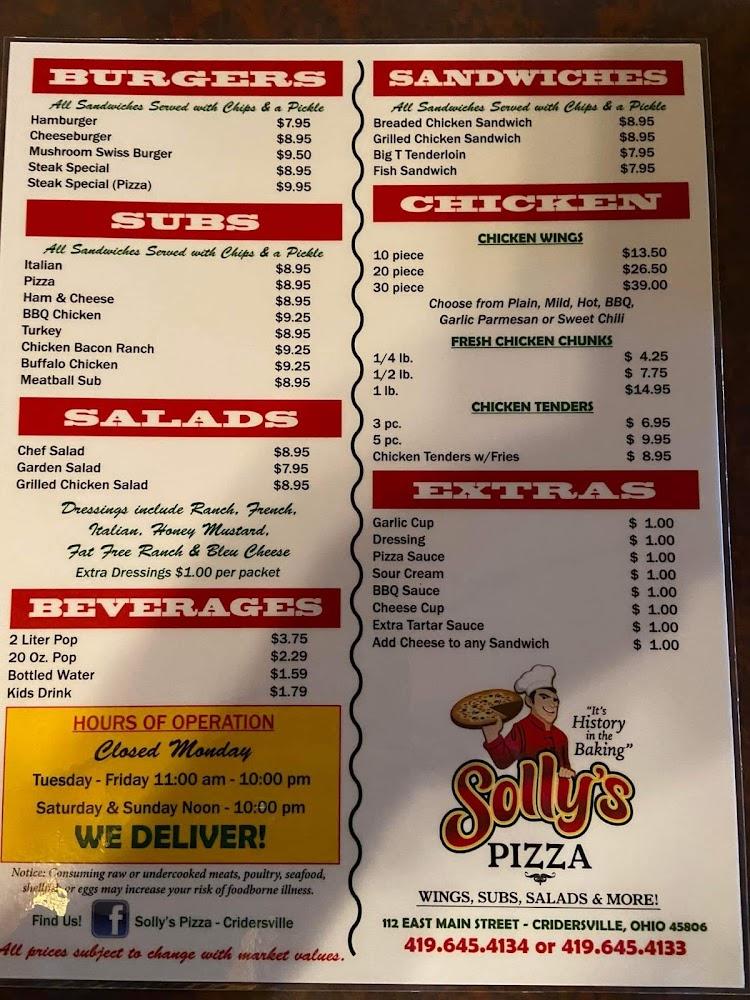 Solly's Pizza Menu image 3